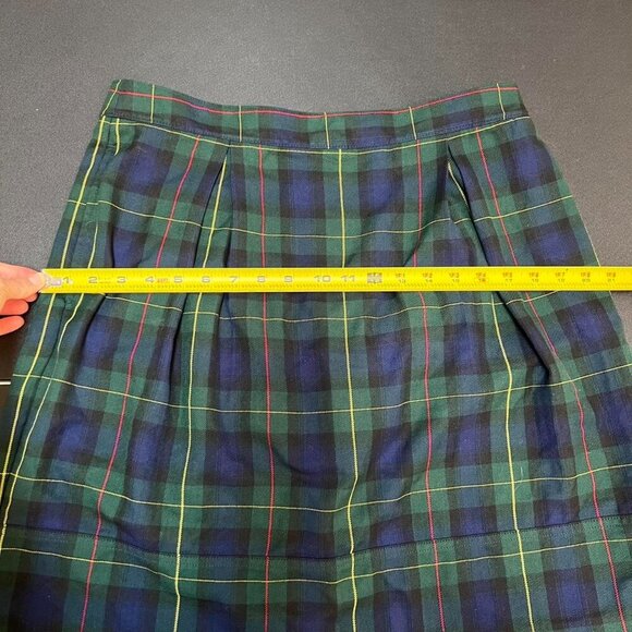 Lands’ End Tartan Pleated Skirt Sz 10 Schoolgirl Y2K 90s Green Blue Red Plaid - Picture 5 of 6